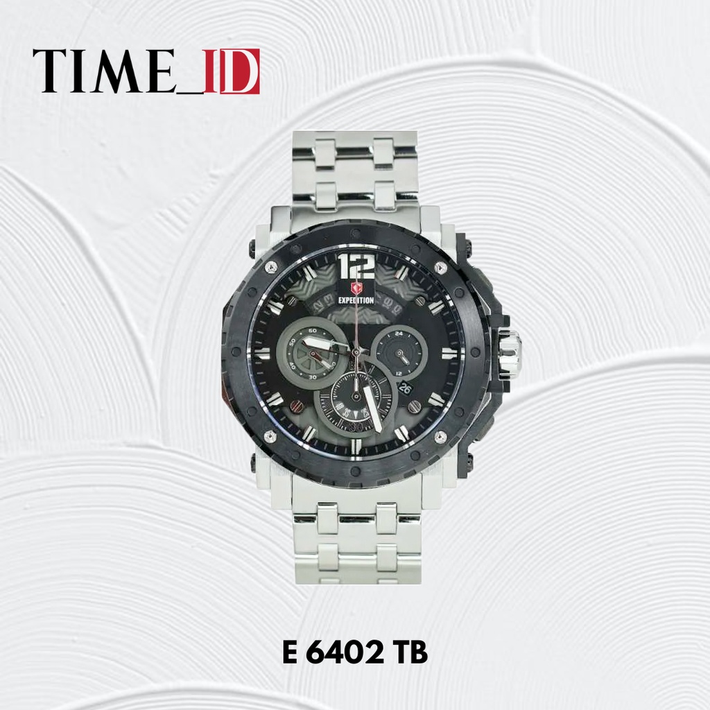 Jam Tangan Expedition E 6402 SILVER BLACK PRIA