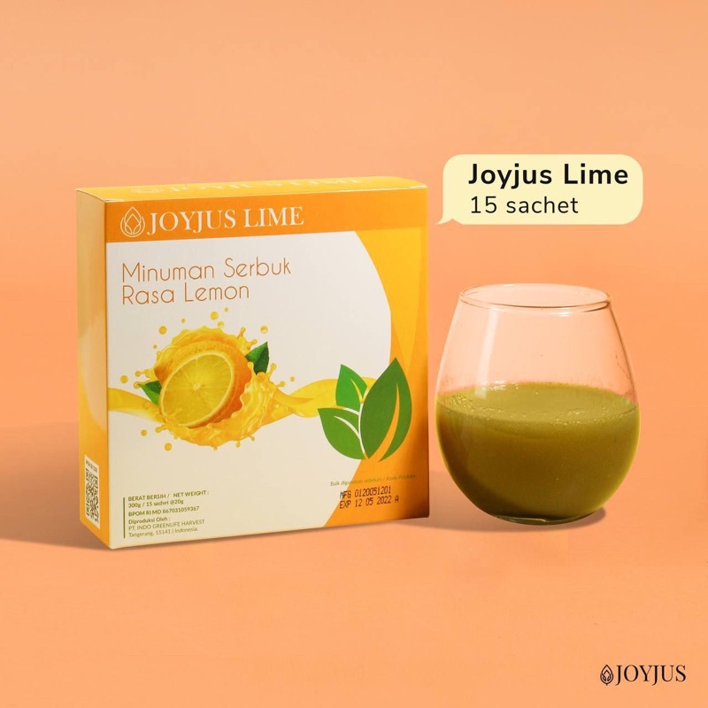 Joyjus Joy jus Slim Fiber 300gr 300 gram Minuman Pelangsing Detox Rasa Lemon 1 box 15 sachet