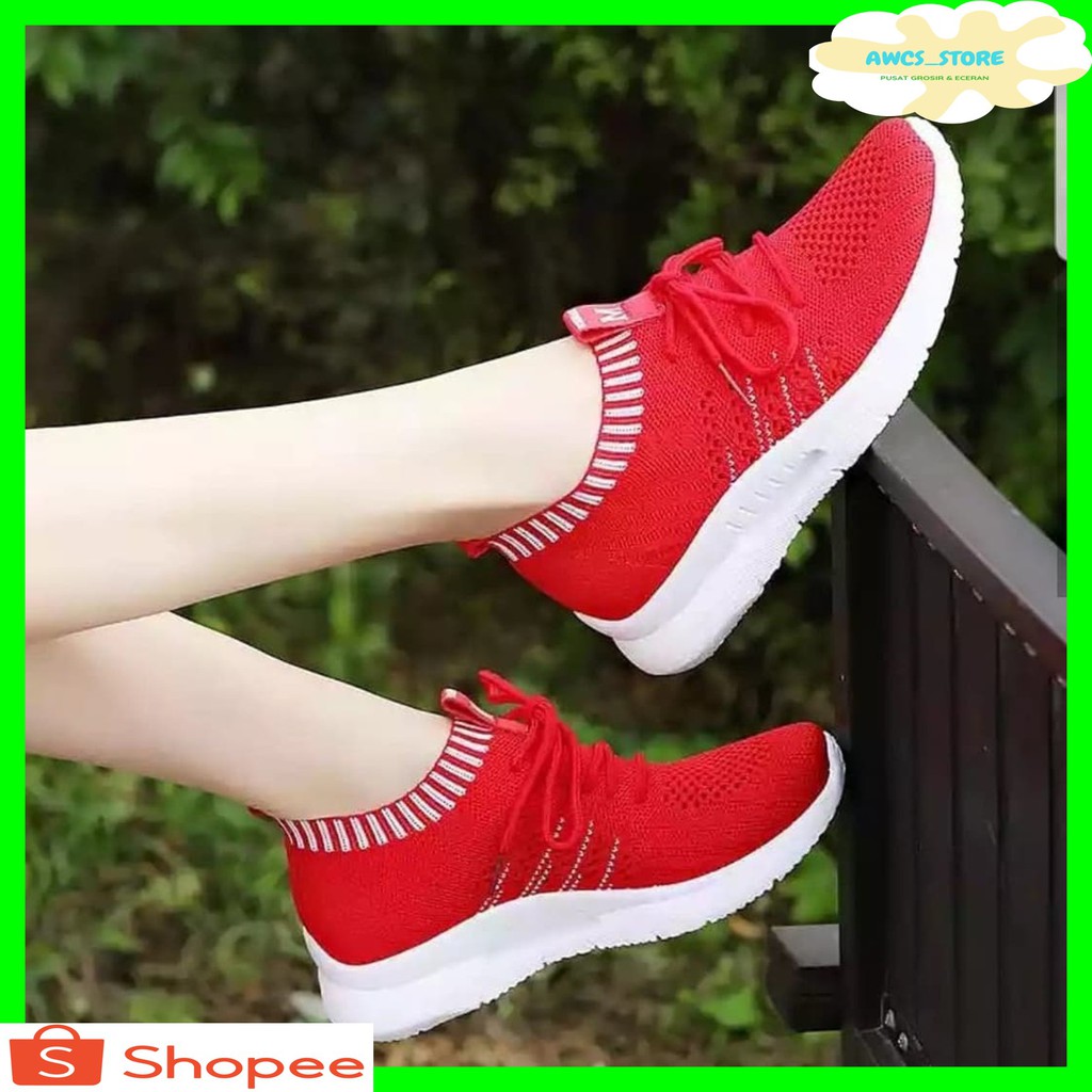 SMILE SNEAKERS WANITA FASHION-SEPATU WANITA IMPORT ~FREEKAOS KAKI~ - SP-058