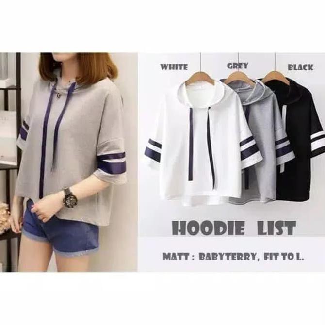 Hoodie Lalisan Hodie Sablon Hitam Putih Navy Baju Wanita Remaja Hitam Cuci Gudang