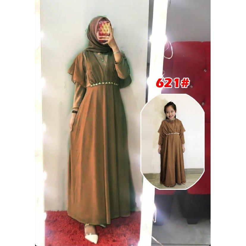 COUPLE muslim 621# perempuan fashion /dress COUPLE ibu dan anak perempuan