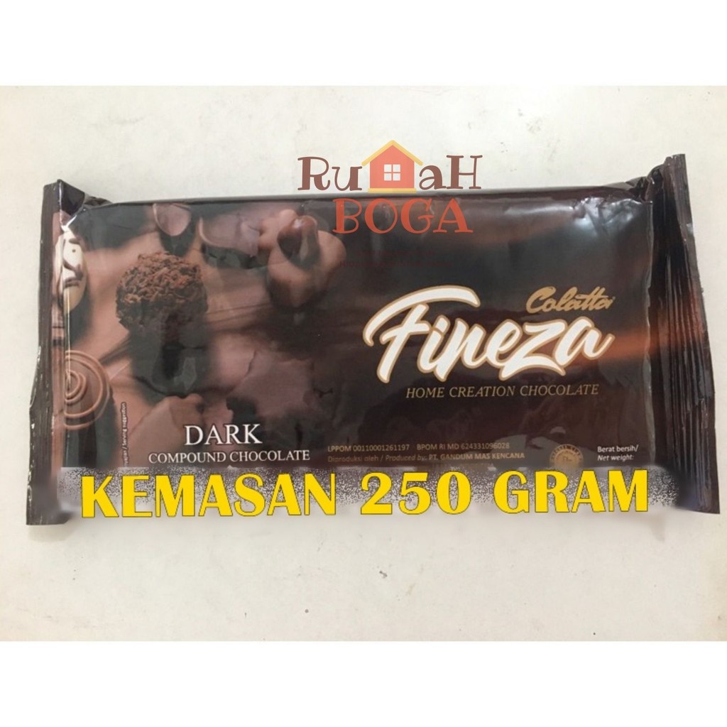 

Coklat Cokelat COLATTA Collata FINEZA Dark Hitam Chocolate Coklat Cokelat Compound DCC 250gr Murah