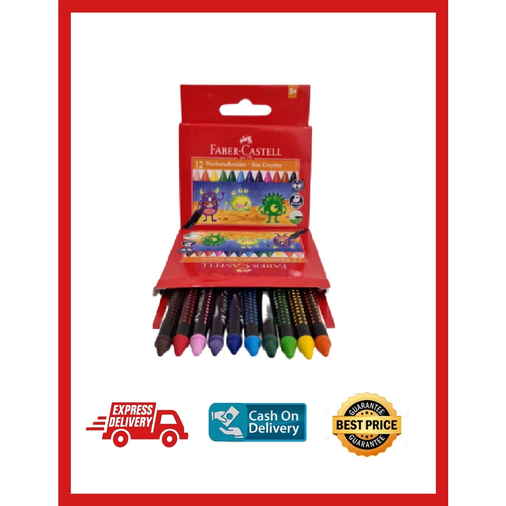 

WAX CRAYON FABER CASTELL 12 WARNA MINI MURAH