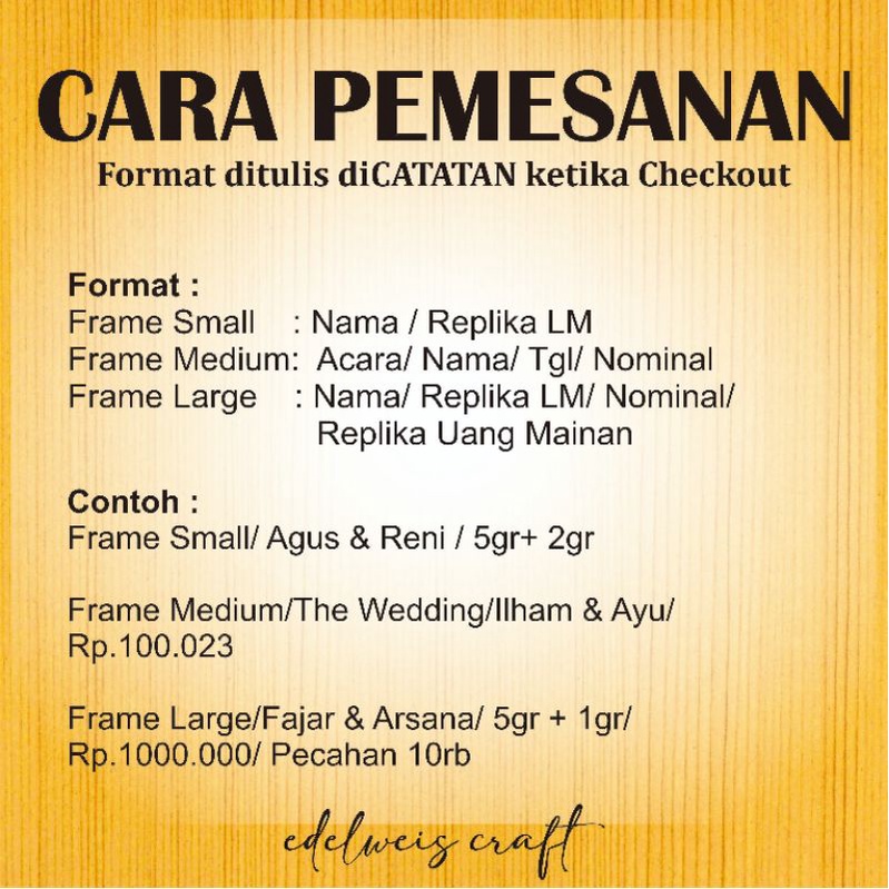 FRAME MAHAR / FIGURA MAHAR / FRAME PERNIKAHAN / FRAME MAHAR RUSTIC