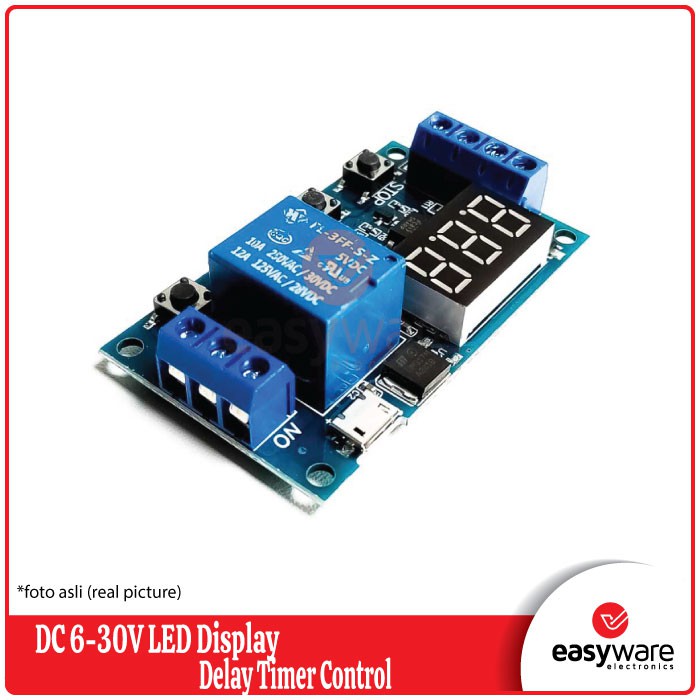 Relay Timer Display DC 6V-30V Delay Timer Module Switch Control Suport Micro USB 5V