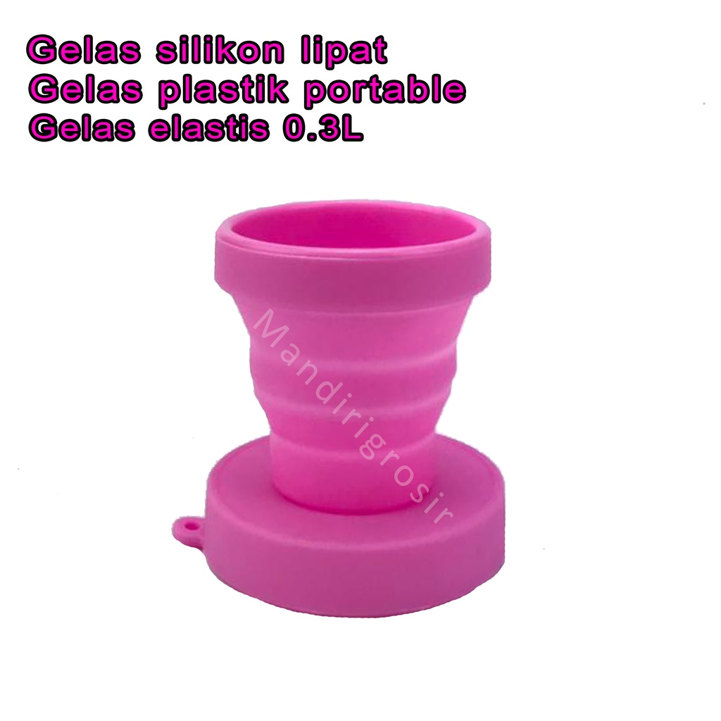 Gelas lipat * gelas lipat plastik portable polos * Gelas elastis * Pink 0.3 Liter