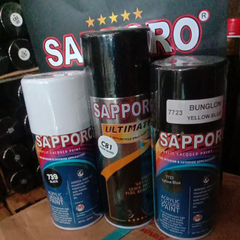 Paket Bunglon Saporo SAPPORO 7723 Yellow-Blue Kuning-Biru 739 C81 Cat Semprot Spray Paint Motor Pilo