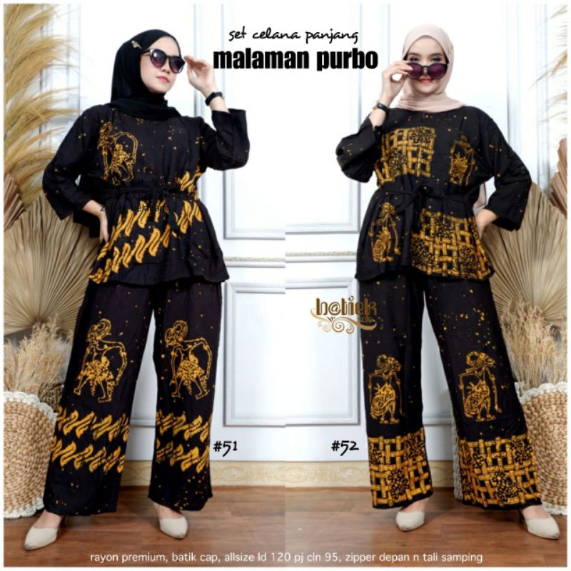 SETELAN CELANA PANJANG MALAMAN PURBO JUMBO