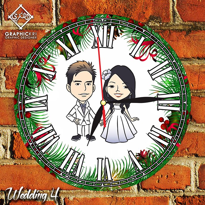 Kado Pernikahan - Wedding - Anniversary Custom - Jam Dinding Unik - Wedding 4