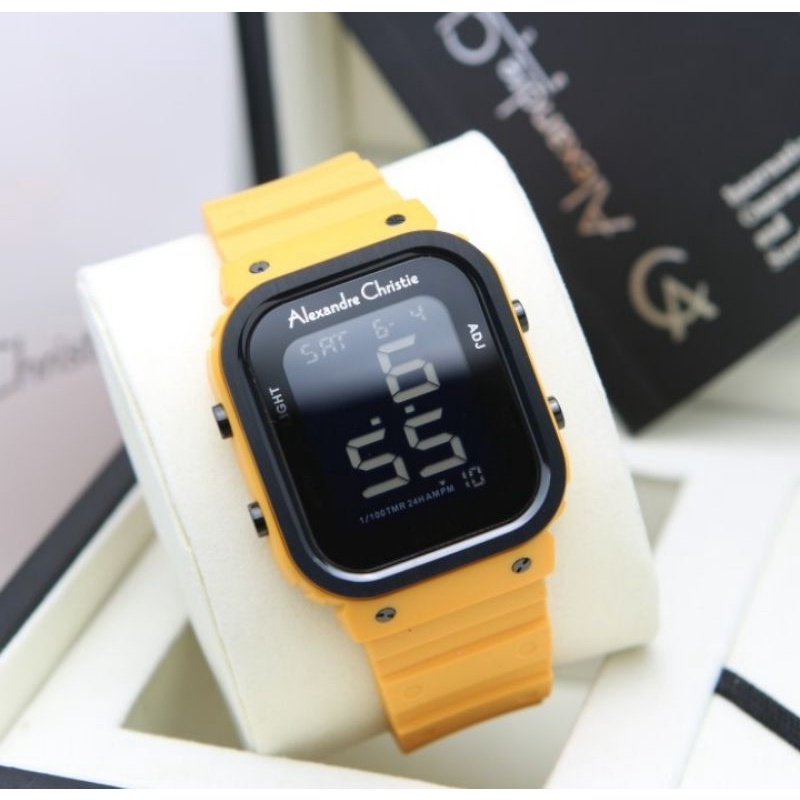 Alexandre Christie 9357 Rubber Jam Tangan Pria Digital Original