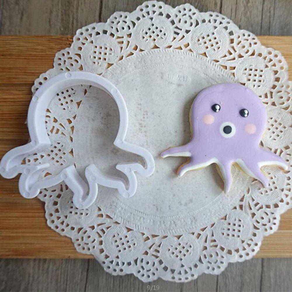 [Elegan] Cookie Cutter DIY Plastik Ikan Paus Dolphin Gurita Kepiting Turtle Pastry Baking Fondant Tools