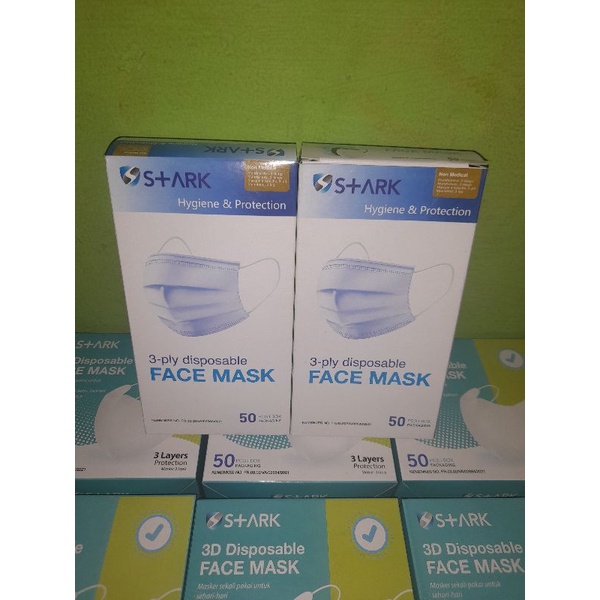 Masker earloop 3 Ply anti Virus 1 box isi 50 Pcs Kemenkes warna blue biru