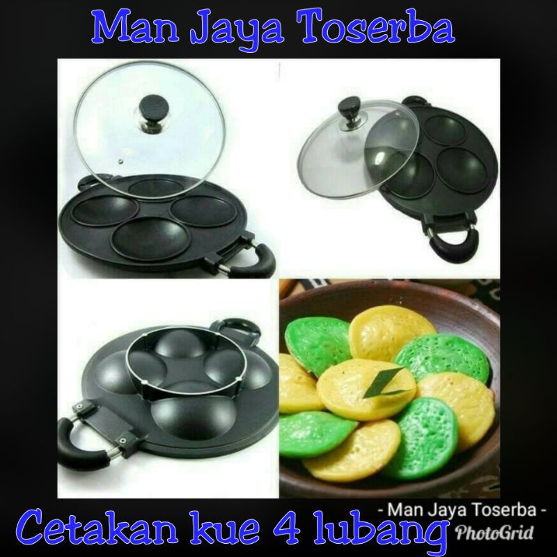 cetakan teflon kue serabi 4lubang