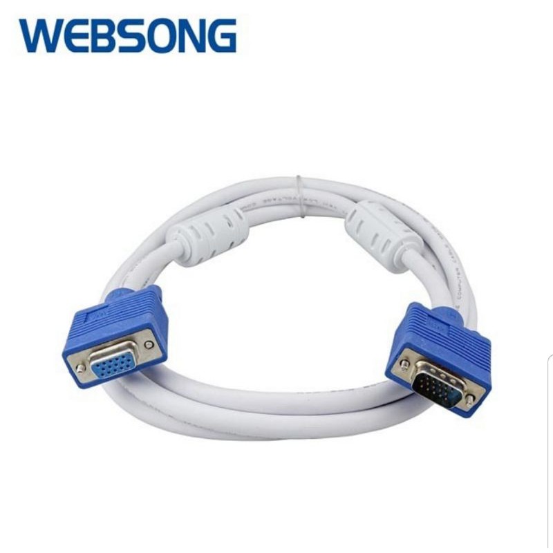 Kabel VGA Video Male to Female 1.8M 3M 5M 10M 3+6 Full HD 1080P WEBSONG