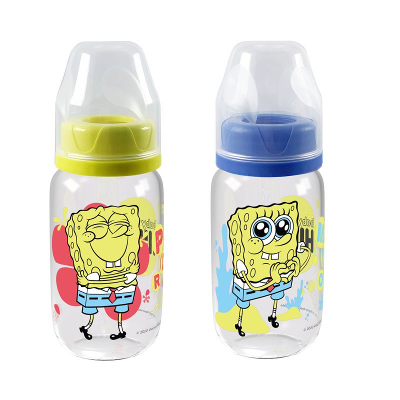 Huki Btl PP BP Caracter A Edisi Sponge Bob / Botol Susu Bayi - 120 ml (Tersedia varian warna)