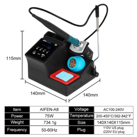 SOLDER STATION AIFEN A8 T12 AIFEN A9 C210 AIFEN A9 PRO ORIGINAL