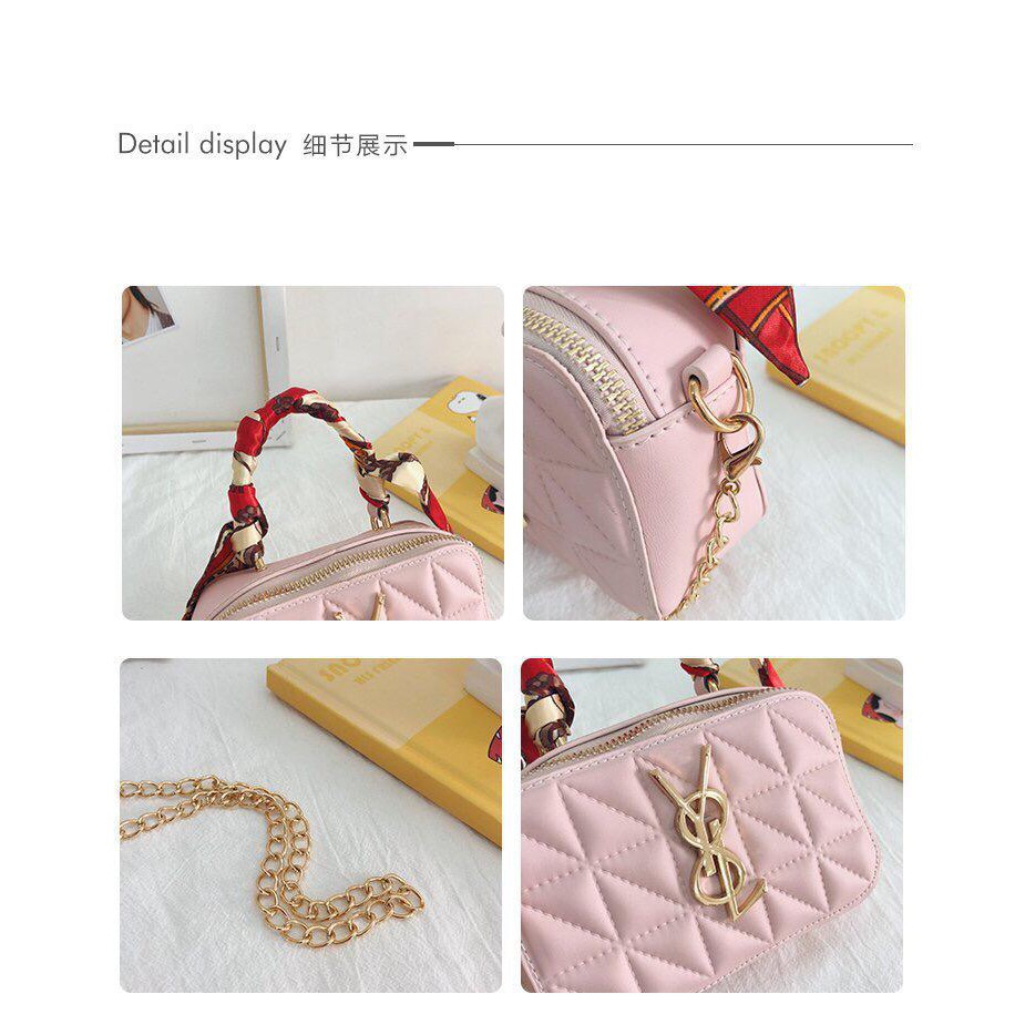 (LOLI-JKT) TS-29 TAS ANAK CEWEK IMPORT YSL / TAS ANAK BAHAN LEMBUT MUTIARA &amp; PITA