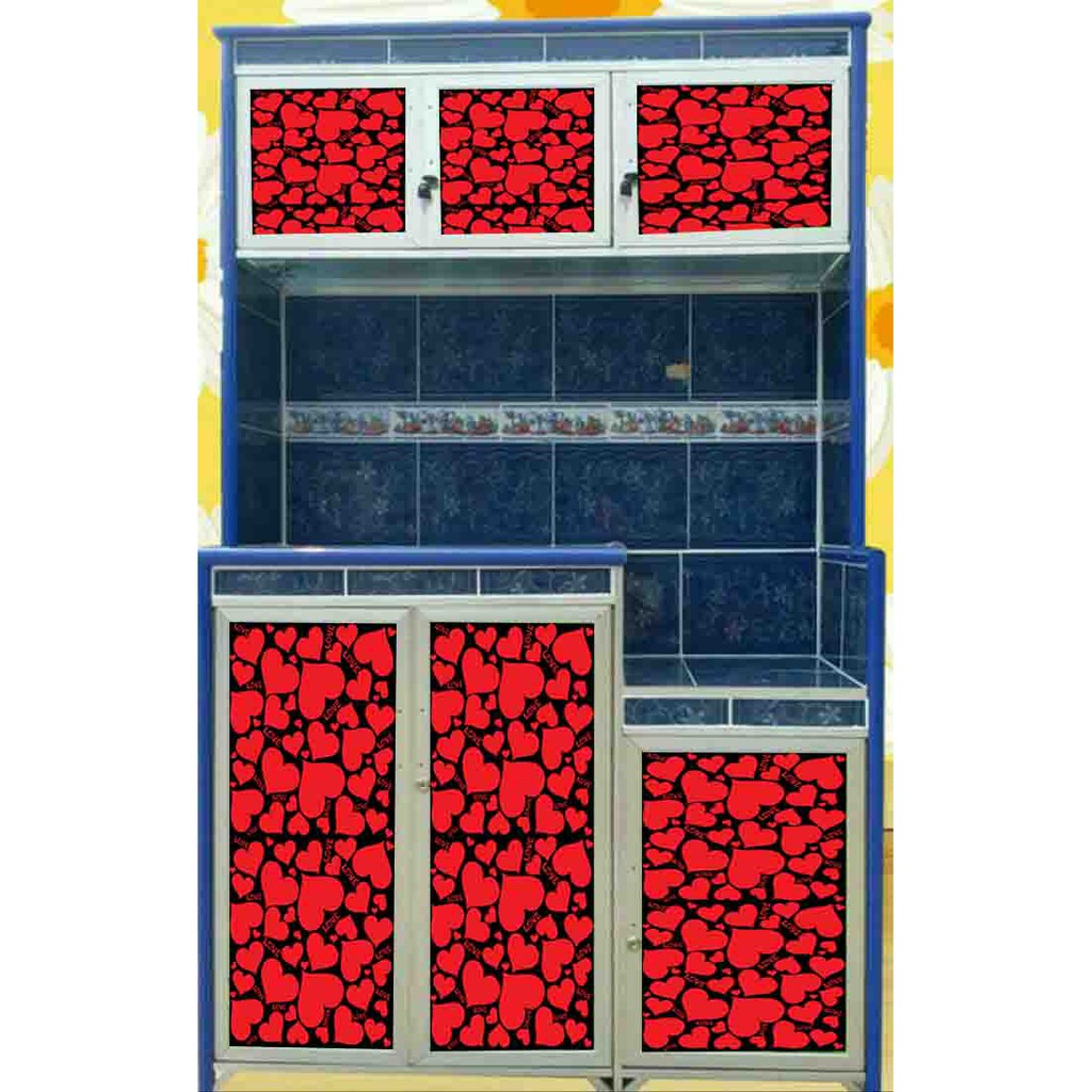 Stiker rak piring motif love