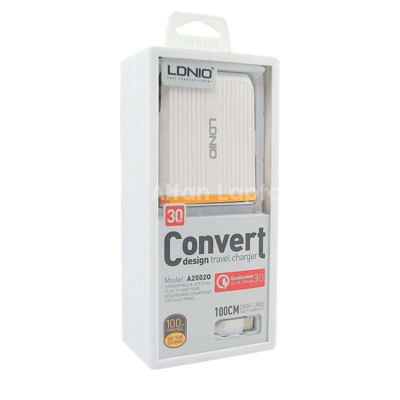 CHARGER LDNIO Dual USB Travel A2502Q with Cable USB Type-C