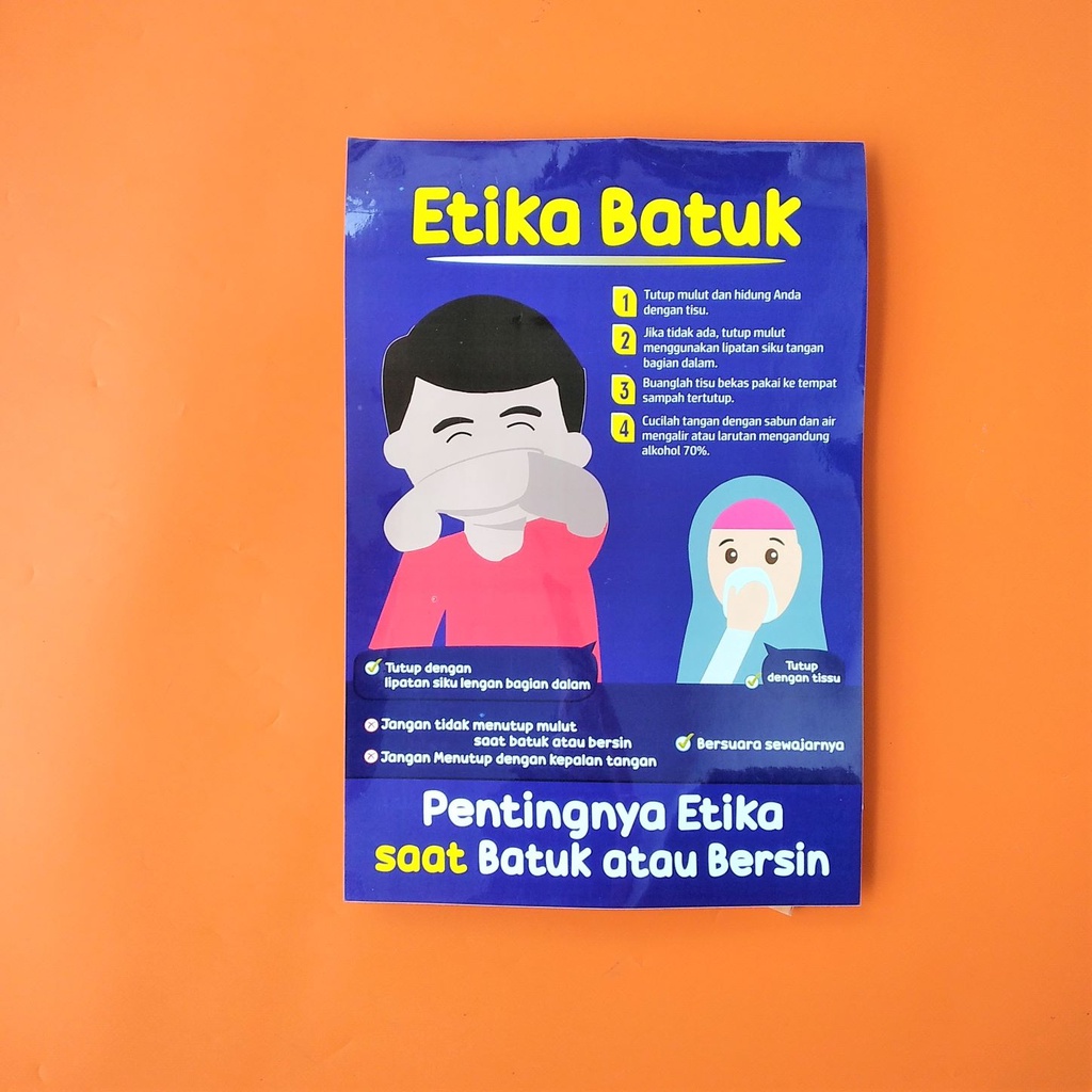 

Stiker A3 Murah - Stiker Etika Batuk Laminasi Glossy