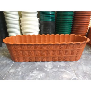  Pot Kayu Panjang  60 CM Warna Bata untuk Vinca Krokot 