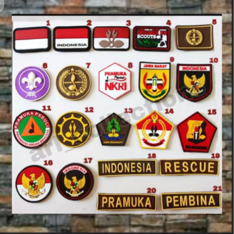 PATCH RUBBER LOGO PRAMUKA.TEMPELAN KARET VELCRO.