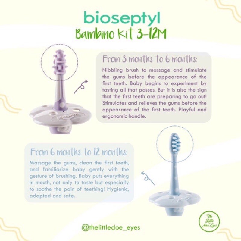 [READY] Bioseptyl Bambino Toothbrush &amp; kit (3-12Months / 12-24Months / 2-6Years)