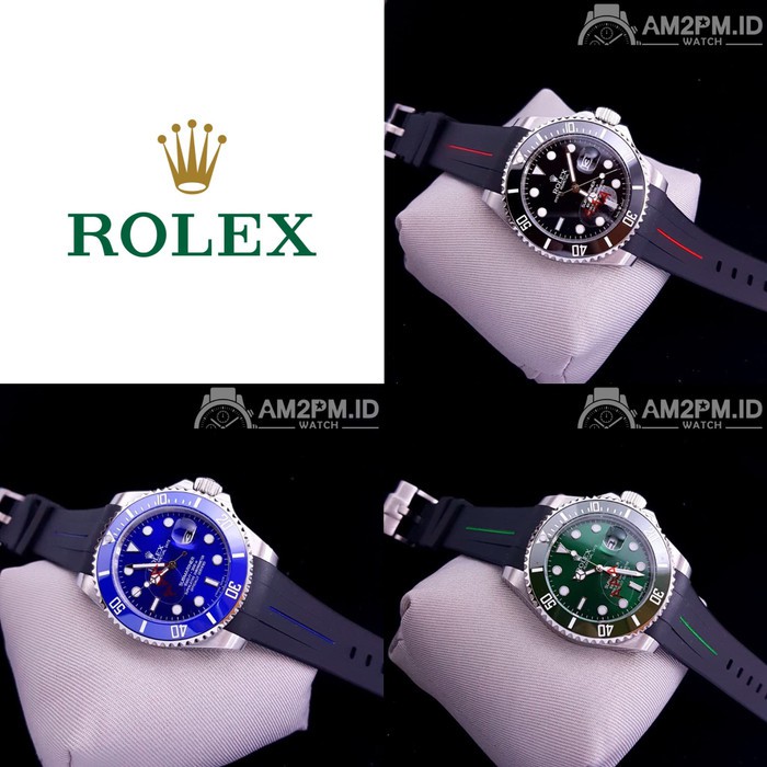 Suplier Jam Tangan Rolex Submariner Date Rubber Automatic Silver