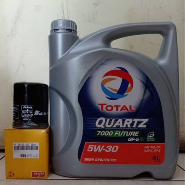 Paket Oli TOTAL 5W-30 + Filter oli Jazz, Mobilio, HRV, CRV, CITY