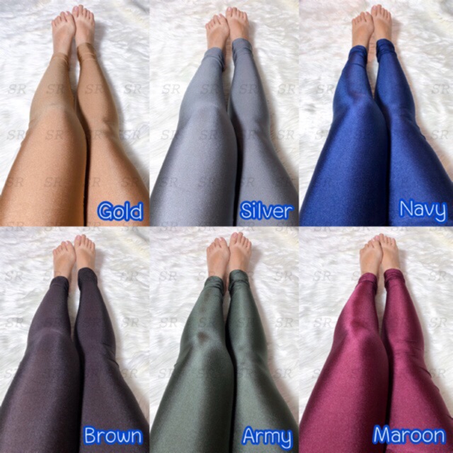 Celana Legging Kilat Glossy Metalik Polos Import Lembut Nyaman Ringan