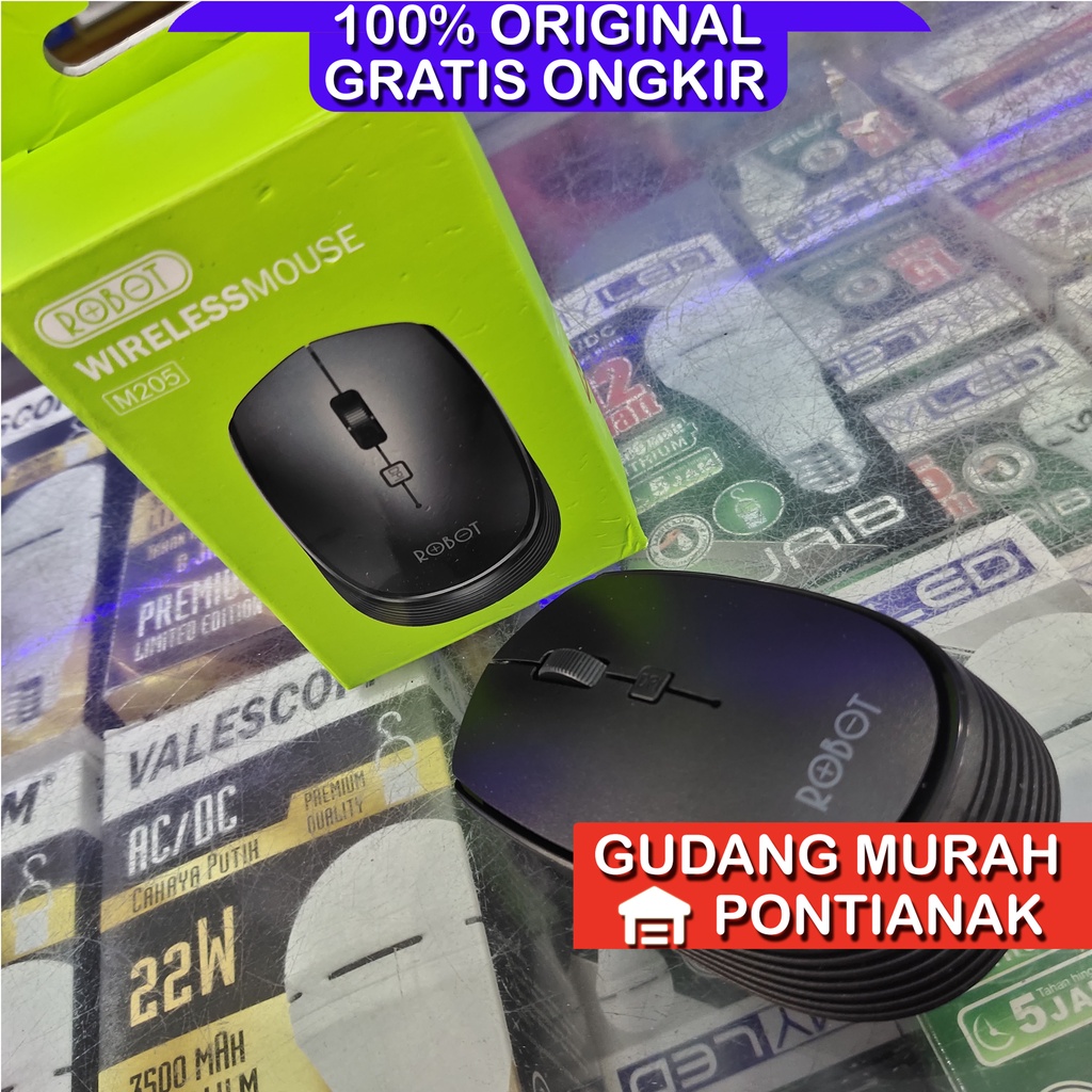 Mouse ROBOT Wireless Tanpa Kabel untuk PC komputer Laptop M205