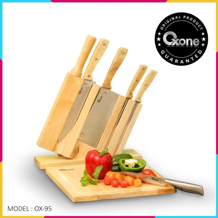 Pisau Dapur OX-95 7Pcs Wooden Knife Set Oxone