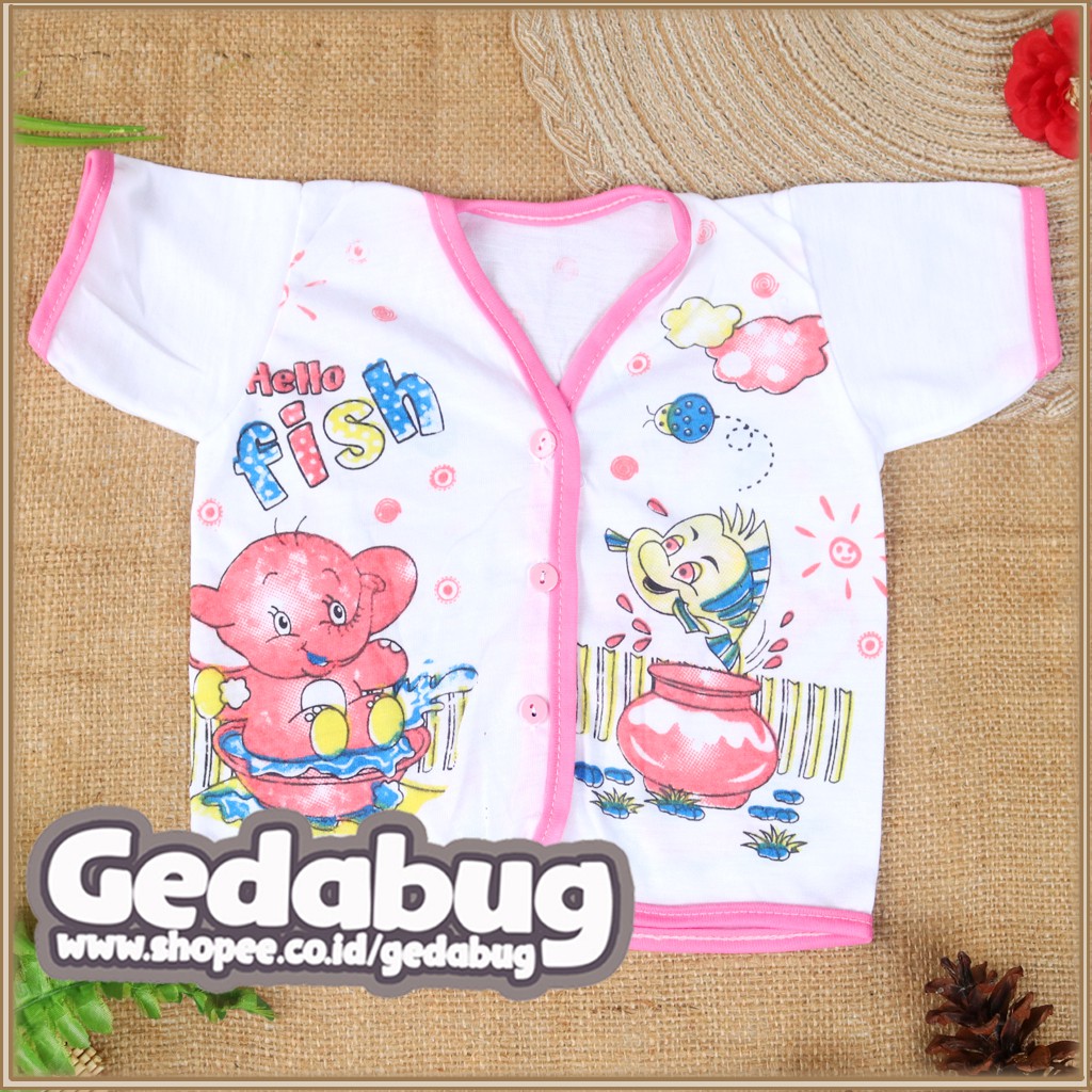 6pcs - Baju Boboko Sablon PENDEK | Perlengkapan Pakaian Bayi New Born