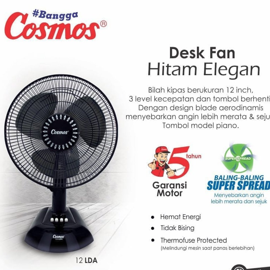 COSMOS Kipas Angin Duduk 12-LDA / 12LDA Desk Fan 12 Inch Twino