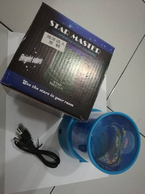 LAMPU TIDUR PROYEKTOR STAR MASTER PUTAR MUSIK KARAKTER DORAEMON BULAN BINTANG OCEAN (musik+muter)
