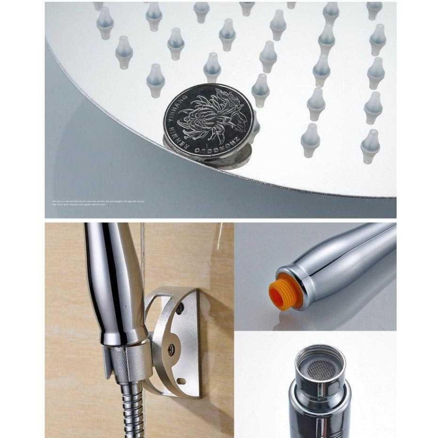 Kepala Shower Mandi Bentuk Bulat 8 Inch Stainless Steel - Silver