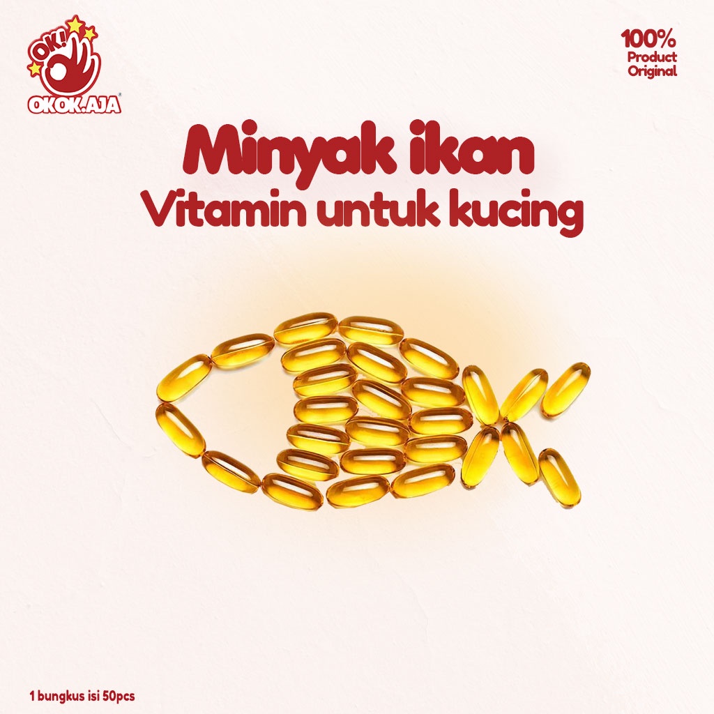 Minyak Ikan Fish Oil isi 50pcs - Vitamin untuk Kucing dan Anjing