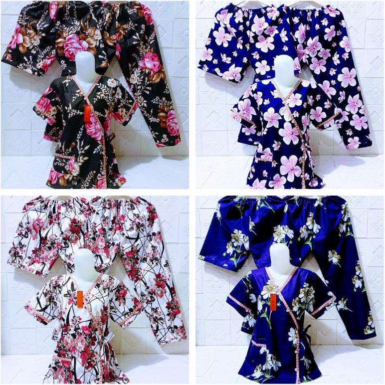 Piyama Kimono Wanita Dewasa 3In1 Bunga