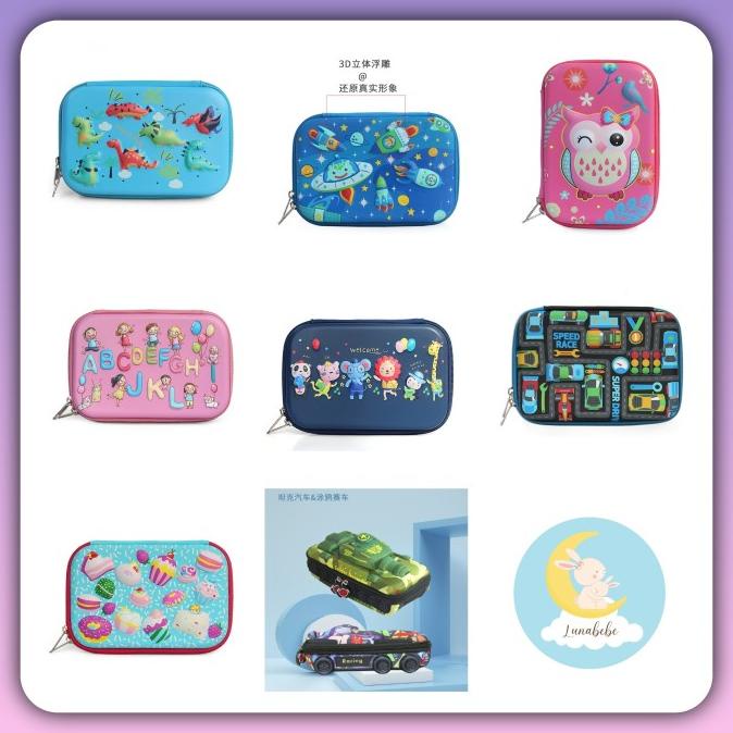 

------] Tempat Kotak Pensil 3D Embos 3D Hardcase Pencil Case Emboss Middle Big