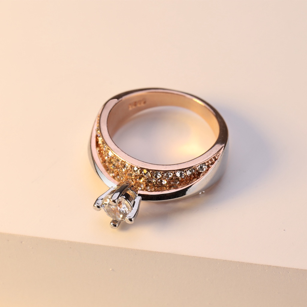 Cincin Bahan Sterling Silver 925 Warna Rose Gold Untuk Wanita Ccb65