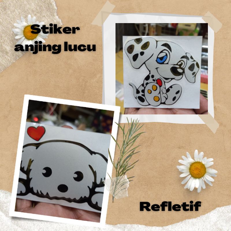 stiker motor sticker cutting tumpuk murah keren edisi gambar anjing lucu