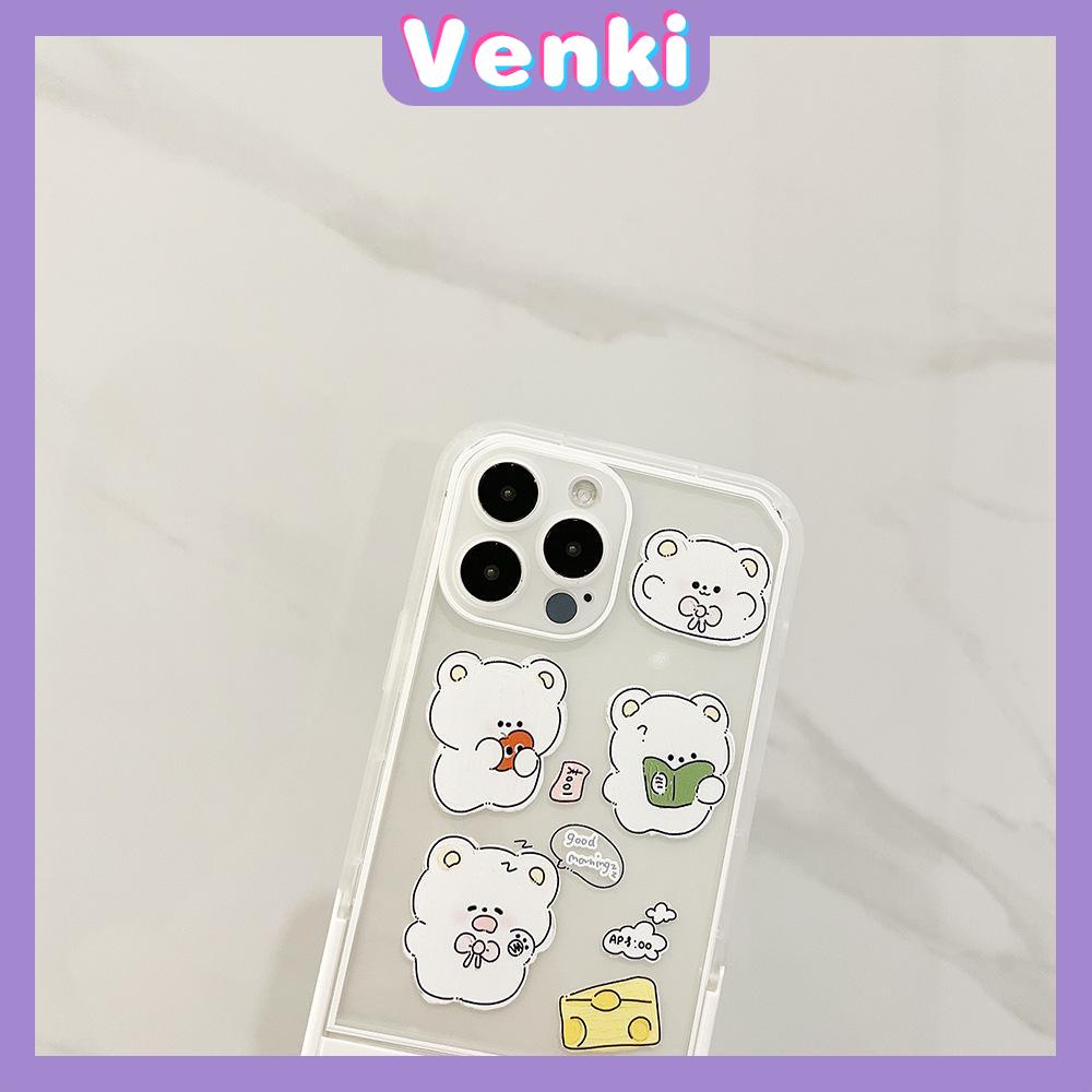 iPhone Case Acrylic Invisible Folding Stand Silicone Soft Case Airbag Shockproof Cover Camera Cartoon Cute Compatible For iPhone 11 Pro Max 13 Pro Max 12 Pro Max 7Plus xr XS Max
