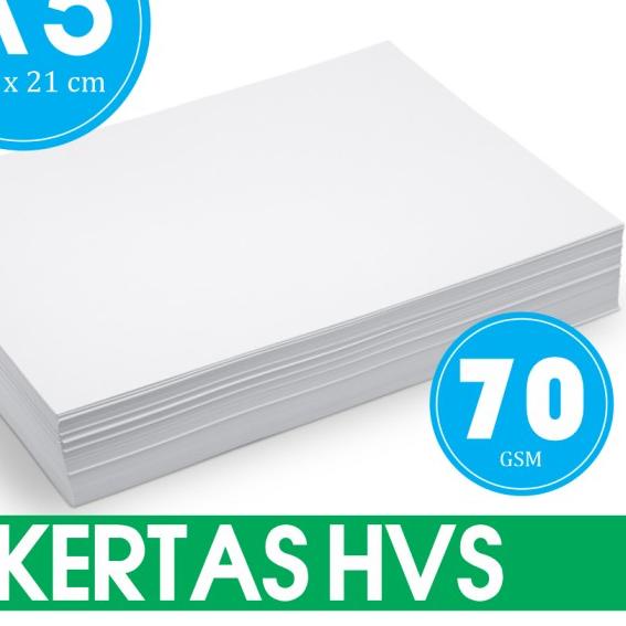

♝ Kertas HVS 70 GSM Ukuran A5 (14,8 x 21 cm) - 1 RIM Isi 500 Lembar ☞