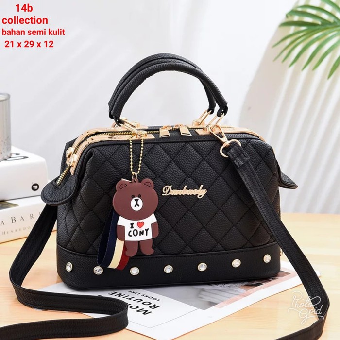 Dee lovely Bag Tas Wanita selempang Tas Simple Cewe Selempang Murah - Hitam newTDS07