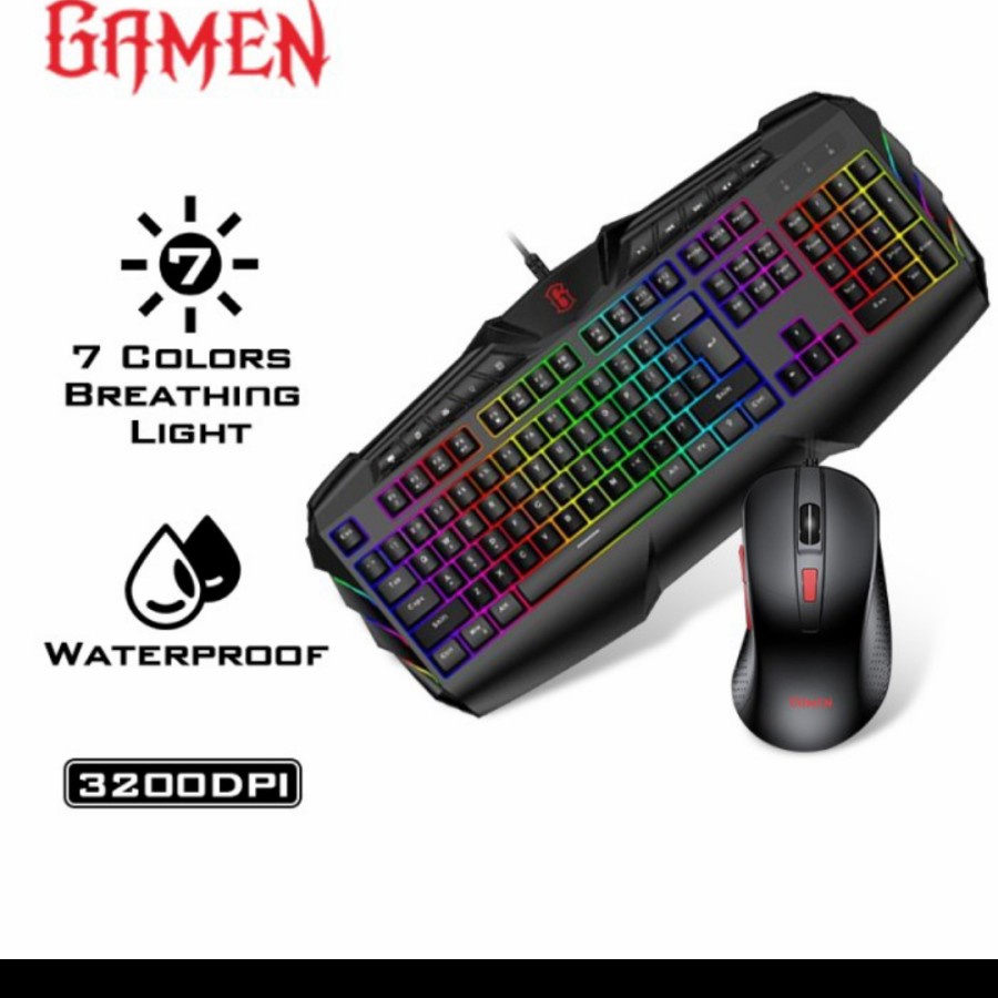 Mouse Gaming & Keyboard Bundle LED Light Station Professional Gamen
