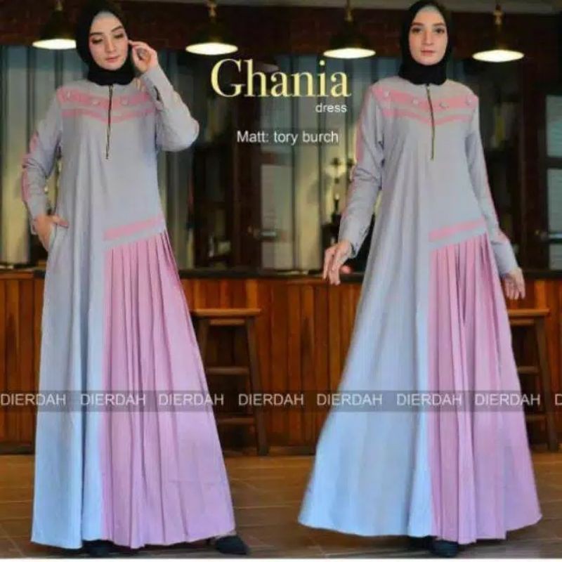 Ghania Dress / Ghania Maxi / Gamis Ghania / Gamis Moscrepe