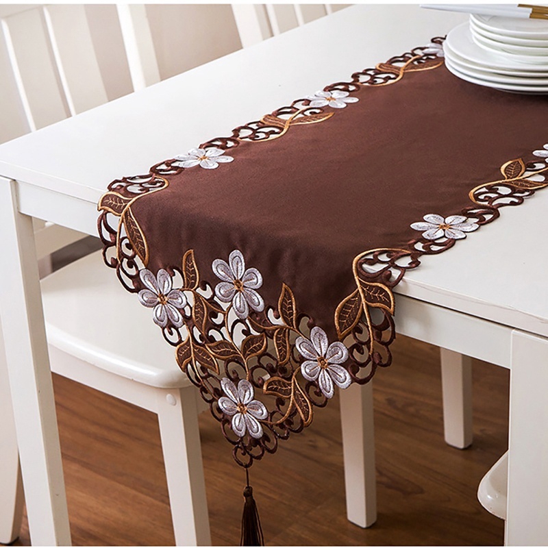 Taplak Meja Model  Sulaman Bunga  Untuk Dekorasi  Ruang Makan 