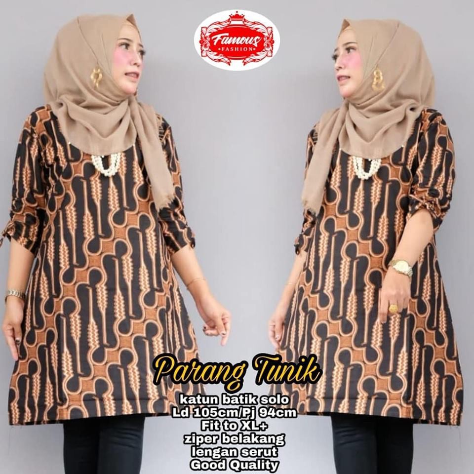 baju batik tunik Parang /batik kantoran/batik cakep/batik cewek/batik solo/batik kekinian