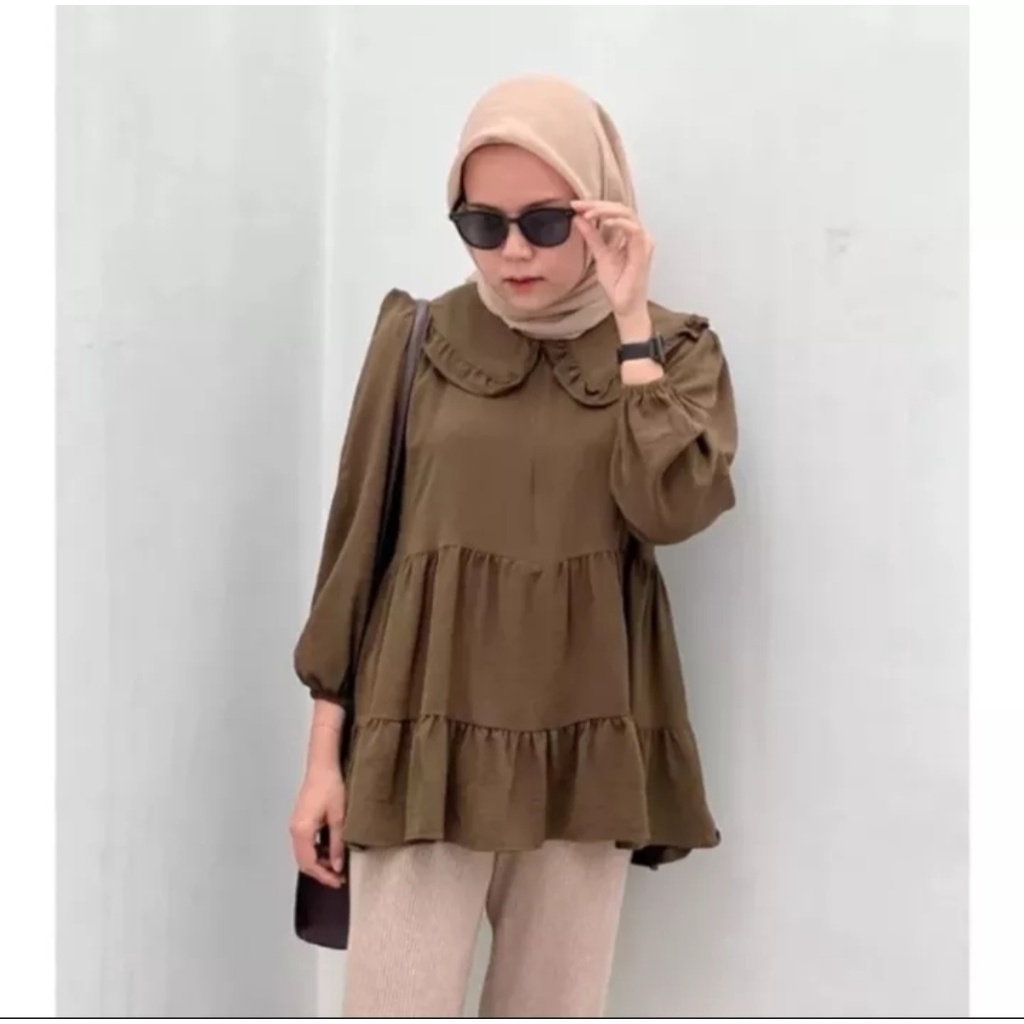 RADWA BLOUSE CRINKLE M/L/XL /atasan terbaru/blouse viral/terlaris