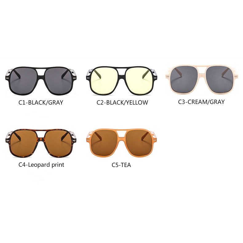 Fashion retro big frame personality ins men and women sunglasses metal hinge